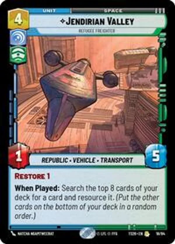 ワールドレップサービス EARTH CARD ユーティリティカード Jendirian Valley - Refugee Freighter • Twin Suns (TS26) #18/84